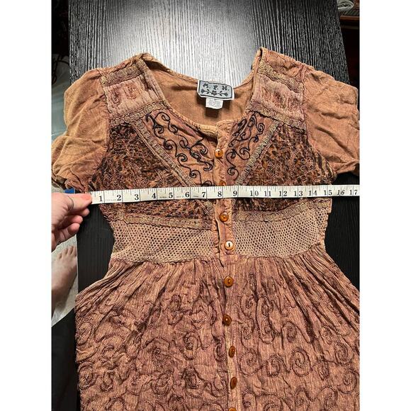 Distressed boho/bollywood style mini dress - Picture 12 of 12